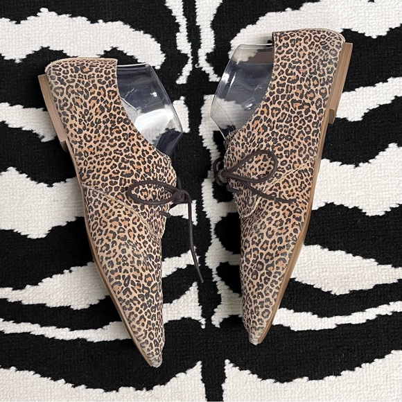 Anthropologie Hart Lace Up Leopard Print Oxford Shoes Size 10 - Picture 6 of 13